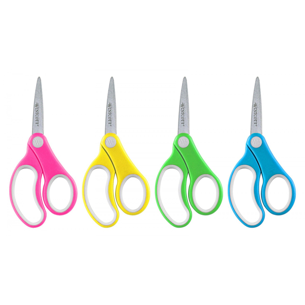 Westcott Soft Handle 5" Kids Scissors Classpack, Pointed, PK12 15972